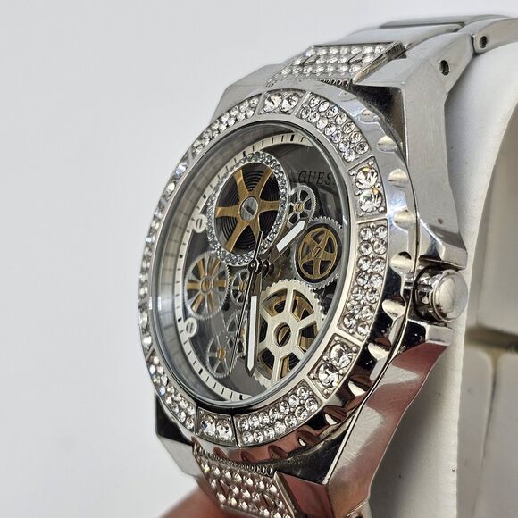 Guess Reveal Women's Watch 38MM Gray Dial Gray Bracelet Band 5.75" New Battery - Picture 4 of 11